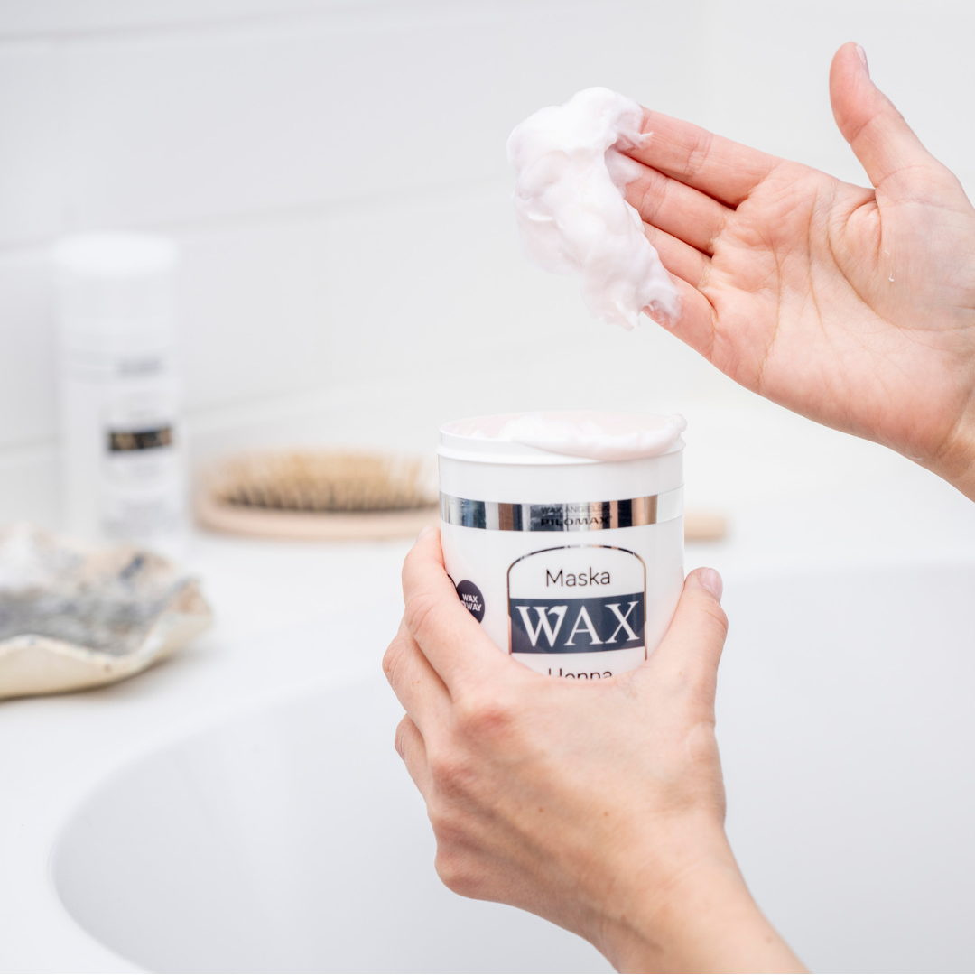 Maska nawilżająca na wypadanie włosów ciemnych, niefarbowanych WAX HENNA 480ml