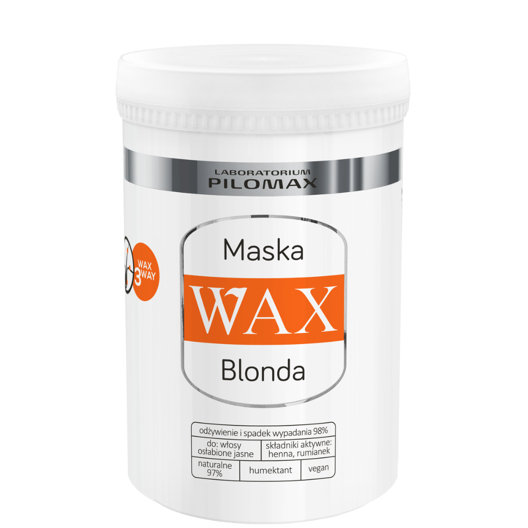 Maska nawilżająca na wypadanie do włosów blond, niefarbowanych WAX BLONDA 480ml