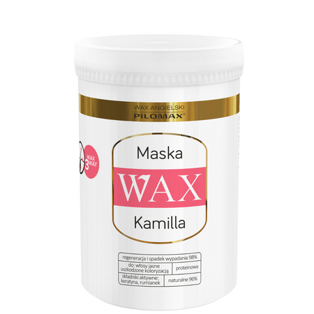 Maska wygładzająca i nawilżająca do włosów farbowanych jasnych WAX KAMILLA 480ml