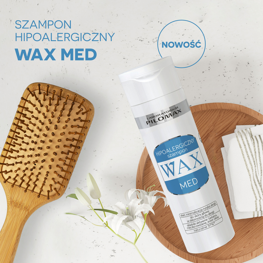 Hipoalergiczny szampon łagodzący podrażnienia WAX MED 200ml