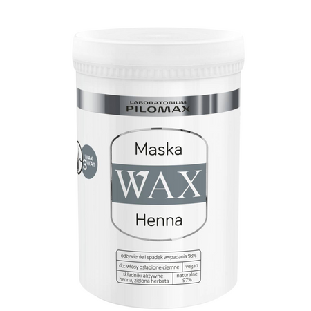 Maska nawilżająca na wypadanie włosów ciemnych, niefarbowanych WAX HENNA 480ml